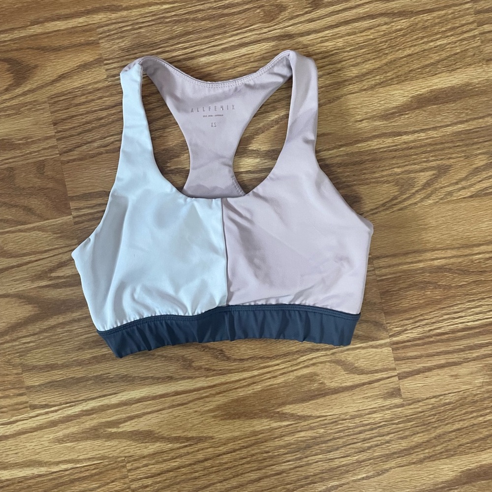 Pink, white and grey ALLFENIX XS sports bra